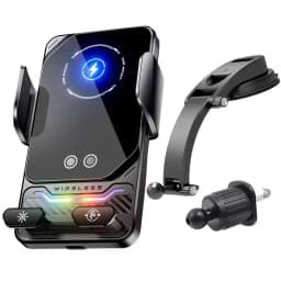 15W Universal Car Phone Wireless Charger Holder Auto-sensing RGB Light Mount for Samsung S26 iPhone 17 16 15 14 13 12 11 Pro Max