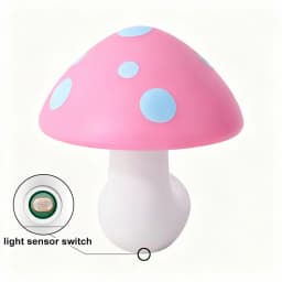 1/2/3Pcs Mushroom LED Night Light Creative Plug-in Room Lamp with Light-sensing Switch Automatically Turn on When It Gets Dark