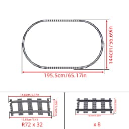 MOC Creative Expert Ideas City Train Tracks Straight Curved Ellipse Crossings Rails Bricks Building Blocks DIY Toys for Kids GIF