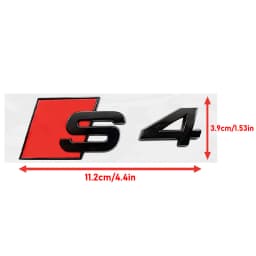 Glossy Black 192mm 275mm Car Styling Hood Front Bonnet Grill Rear Trunk S4 Badge Emblem Stickers For Audi S4 2010-2019 Accessory