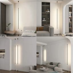 2026 for Slim Line Floor Light LED Pendant Lamp Suspension Hanging for Living Room Bedroom Modern Minimalist Ceiling Lighting