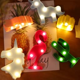 Cartoon Night Lights Unicorn/Flamingo/Cactus/Pineapple/Cloud/Star/Shell LED Table Lamp For Children's Bedroom Party Decoration