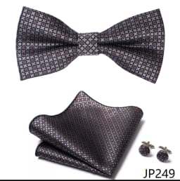Great Quality Silver Office Butterfly Hanky Cufflink Set Bowtie For Men Geometric Hombre Formal Clothing