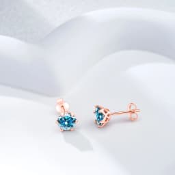 0.5-2CT Rose Gold Plated 925 Sterling Silver Sparkling Moissanite Stud Earrings Classic Gift For Women