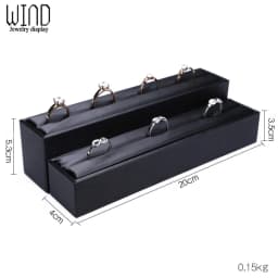 Black PU Leather Jewellery Ring Earrings Stand Holder Set Jewelry Pendant Necklace Chain Chokers Display Bust Bangle Organzier