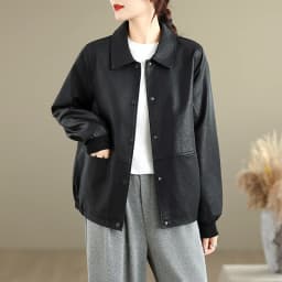 Black Brown Soft Leather Jacket Women's 2025 New Autumn Flip Collar Cool Wind Small Size Pu Leather Coat Long Sleeve Loose Fit