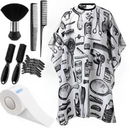 WANMEI Barber Cloak Set with Dust Removal Brush and Comb Professional Barber Accessories Clean Supplies Salon Haircut Styling