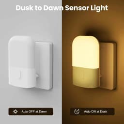 Night Lights Plug into Wall, LED Night Light with Light Sensor, Adjustable Brightness, Warm White 2700K Night Light