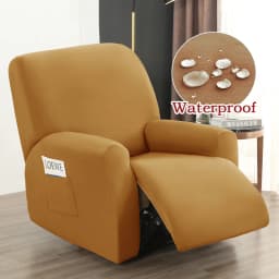Water-resistant Recliner Covers with Pockets Stretch Reclining Chair Covers Sofa Couch Covers Furniture Protector for Pet Kids