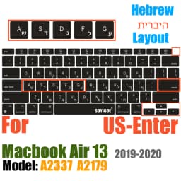 Keyboard Cover For MacBook Air 13 inch 2022 2021 2020 Release A2337 M1 A2179 with Touch ID Waterproof Protective Silicone Skin