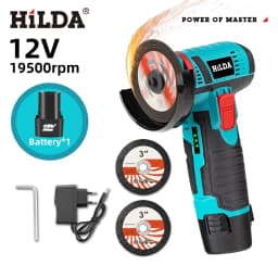 HILDA 12v Mini Angle Grinder 3 inch Cordless Power Tool For Cutting Diamond Polishing And Grinding Rechargeable Angle Grinder