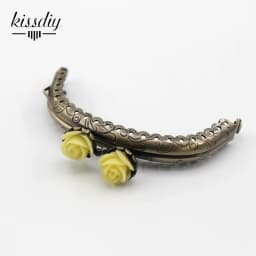 KISSDIY 10pcs 8.5CM Rose Head Pattern Purse Frame Antique Bronze Arc Shape Bag Kiss Clasp Lace Metal DIY Bag Accessories