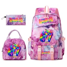 Cr7 Ronaldo 67 Print Student Backpack Set with Lunch Bag Pencil Case Teen Girls School Travel Daypack