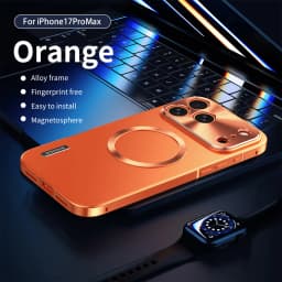 All Aluminum Frame Magnetic Suction PC Frosted Backplate Phone Case, For IPhone 18 17 Pro Max Shock-Absorbing Ultra-Thin Case