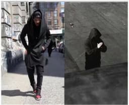 Mens Mid-Length Coat Thin Outerwear Spring Autumn Winter Black Face Mystery Person's Robe Style Casual Breathable Polyester F...