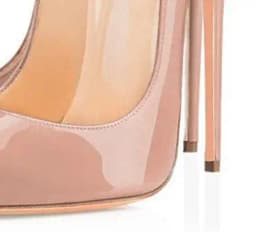Leopard Print Fish Mouth Patent Leather High Heels for Women Slim Heels with Pointed Toes Shallow Mouth Party Shoes Big Size12cm