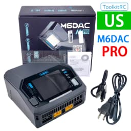 ToolkitRC M6DAC PRO Intelligent Charger Dual Channel AC 200W DC 800W 16A Lithium Battery 1S 2S 3S 4S 5S 6S LiHV Lipo PD65W