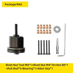 Rivet Nut Gun Drill Adapter Tool Riveting Manual Threaded Hand Riveter Inserts Metal License Plate Rivet Threads for Cars