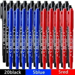 3/50/100Pcs/set Oil Double Tip Art Black Permanent Paint Marker Pen for Plastic Wood Stone Metal Glass Doodling Marking Graffiti