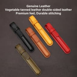 CRAZYSMITH Handmade Genuine Leather Fountain Pen Case, Full Grain Cowhide Pen Sleeve Holder, Protective Pen Pouch, Luxury Gifts