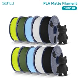 SUNLU 10Roll PLA Matte Filament 1.75mm 1kg Spool (2.2lbs) Smooth Matte Finish Neatly Wound Filament Fit Most FDM Printer
