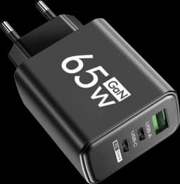 65W USB GaN Charger 3 in 1 PD Type C Fast Charging Mobile Phone Power Adapter For iPhone 15 Xiaomi Samsung Oneplus EU/US/KR Plug