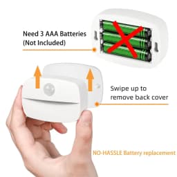 Stick on PIR Motion Sensor LED Night Light Battery Operated Nightlight for Bathroom Hallway Stairs Closet Cabinet Bedroom Decor