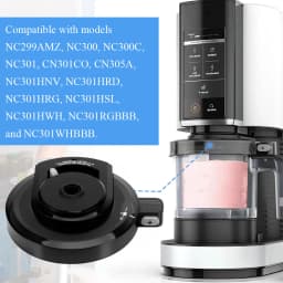 Compatible with Ninja CREAMi Ice Cream Maker NC301 NC300 CN301CO NC299AMZ Replacement Outer Bowl Lid