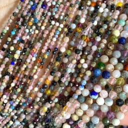 2 3 4MM Faceted Stone Beads Natural Apatite Agate Jade Amethyst Tourmaline Round Spacer Beads for Jewelry Making Diy Bracelet