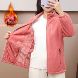 Y2k Green Clothes Autumn Winter Jacket Thicken Thin Sweatshirt Women Coat Coral Fleece-lined Zipper Casual Warm Windproof Cold