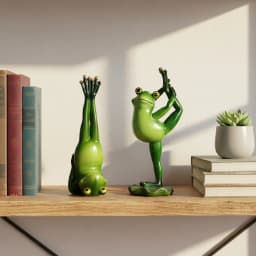 Meditation Gift Yoga Frog Figurines Lotus Pose Headstand Splits Prayer Pose Zen Animal Statue Bookshelf Decorations Shelf