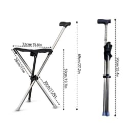 Foldable Cane Easy To Carry Seat Portable Stool Folding Chair Non Slip Handle Super Light Walking Stick For Outdoor Walking