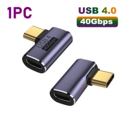 USB 4.0 40Gbps Adapter 90 Degree Right Angle Type C Male to Female Adapter 100W Fast Charging For Laptops Macbook USB C Adapter