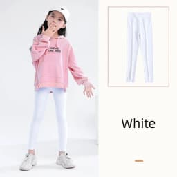 Autumn Solid Kid Leggings Girl Thin Tights Sweatpants 2+y Child Casual Ankle Length Pants Spring Toddler Skinny Cropped Trousers