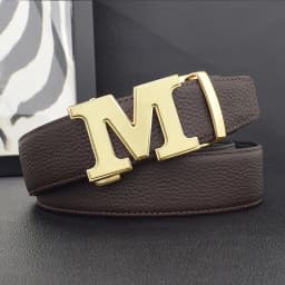 High Quality Designers Letter M White Leather Belt Men Luxury Famous Young Men Cowhide Brand Jeans Relaxed Jeans Mode Man Belt