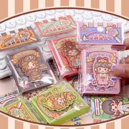 1 Mini Dress-Up Sticker Book Easy to Carry in Your Pocket Cute No-Cut Stickers for Journals Creative Scene Dress-Up Sticker Book