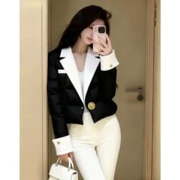 Stylish Thick Warm White Women's Coat Winter New Arrival High End Personality Korean Version Loose Fit Long Sleeve Zipper Clo...