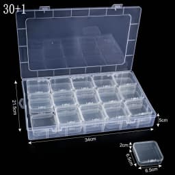 Plastic Organizer Box Small Bead Organizer Cases Mini Clear Bead Storage Container Box with Hinged Lid for DIY Jewelry Supply