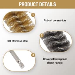 4/8PCS Stainless Steel Wire Brush Extended Cleaning Brush 1/4"Hex Shank Drill Bit Cleaning Brush Pipe Rust Removal Grinding Tool