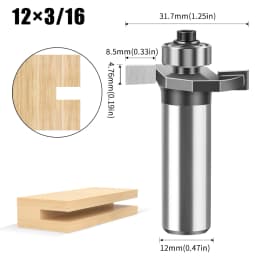 1pc 6mm 12mm Shank Ball T-cutter Woodworking Milling Router Bit Slotting Cutter 2-in-1 Slotting Crabapple Angle Milling Cutter