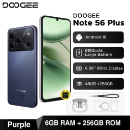 Global Version DOOGEE Note56 Plus Android 16 Smartphone 48GB+256GB 6150mAh Large Battery 6.56'' 90Hz Display 50MP Camera NFC