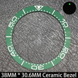 Sloping 38mm * 30.6mm Ceramic/Aluminum Blue Luminous Bezel GMT and Diving Watch Insert Fit for 40mm Watch Case Replacement Watch