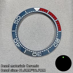 41.5mm Sloping Ceramic/Aluminum Luminous Bezel Insert For 43mm Case Watch Accessories Inner Diameter 32.7mm Bezel Accessories