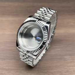 36mm/39mm Fluted Bezel NH35 Case For SK DJ Replacemet Part Sapphire Glass Stainless Steel Fit Nh35 Nh36 Movement Watch Case NH35