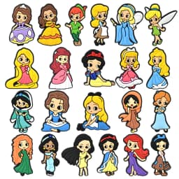 10-100Pcs Princess Series Cute Shoe Charms for Clogs Sandals Decoration Shoes Accessories Buckle for Girl Friends Gift