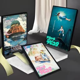 L-Laputa C-Castles_Sky Cartoon Classic Anime Poster Gallery Prints Self Adhesive Home Decor Decoration Wall Decals Living S