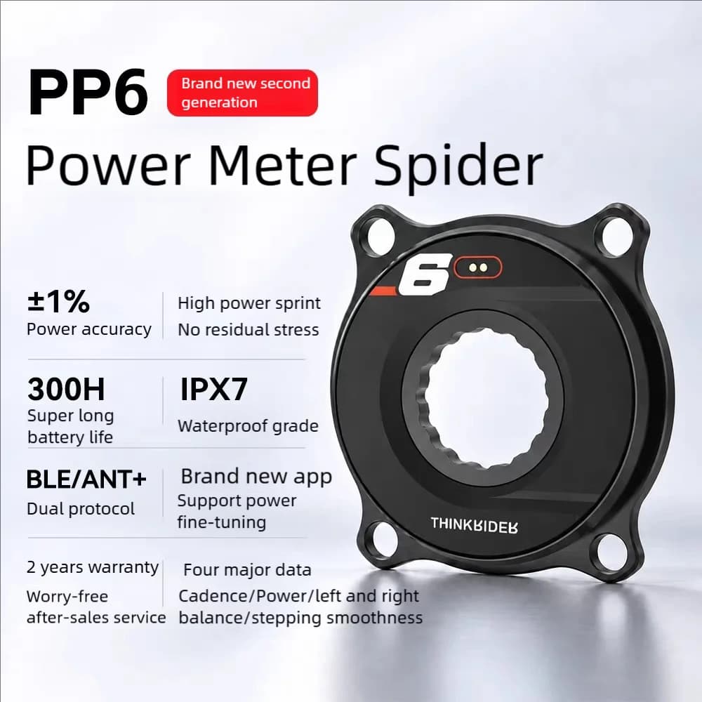 ThinkRider PP6 Bicycle Power Meter Spider Road Bike 4 Bolt 110BCD Power Meter Spider Dual-Side Balance ANT+Bluetooth For Shimano