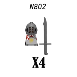 Medieval Infantry Knight Figures Building Blocks England Wars Rose Soldier Castle Military Army Guard Helmet Weapons Bricks Toys
