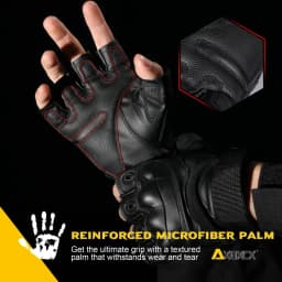 PU Leather Tactical Half Finger Gloves Airsoft Combat Shooting Hunting Paintball Outdoor Work Anti-skid Fingerless Men Women