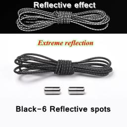 Reflective Shoelaces Without Ties No Tie Shoe Laces Elastic Laces Sneakers Boots Round Kids Adult Quick Shoe Lace Rubber Bands
